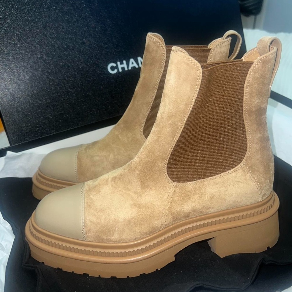 Chanel suede boots
